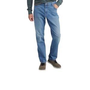 LL Bean Men's Vintage 1912 Standard Fit Straight Leg Light Blue Wash Jeans 44x29